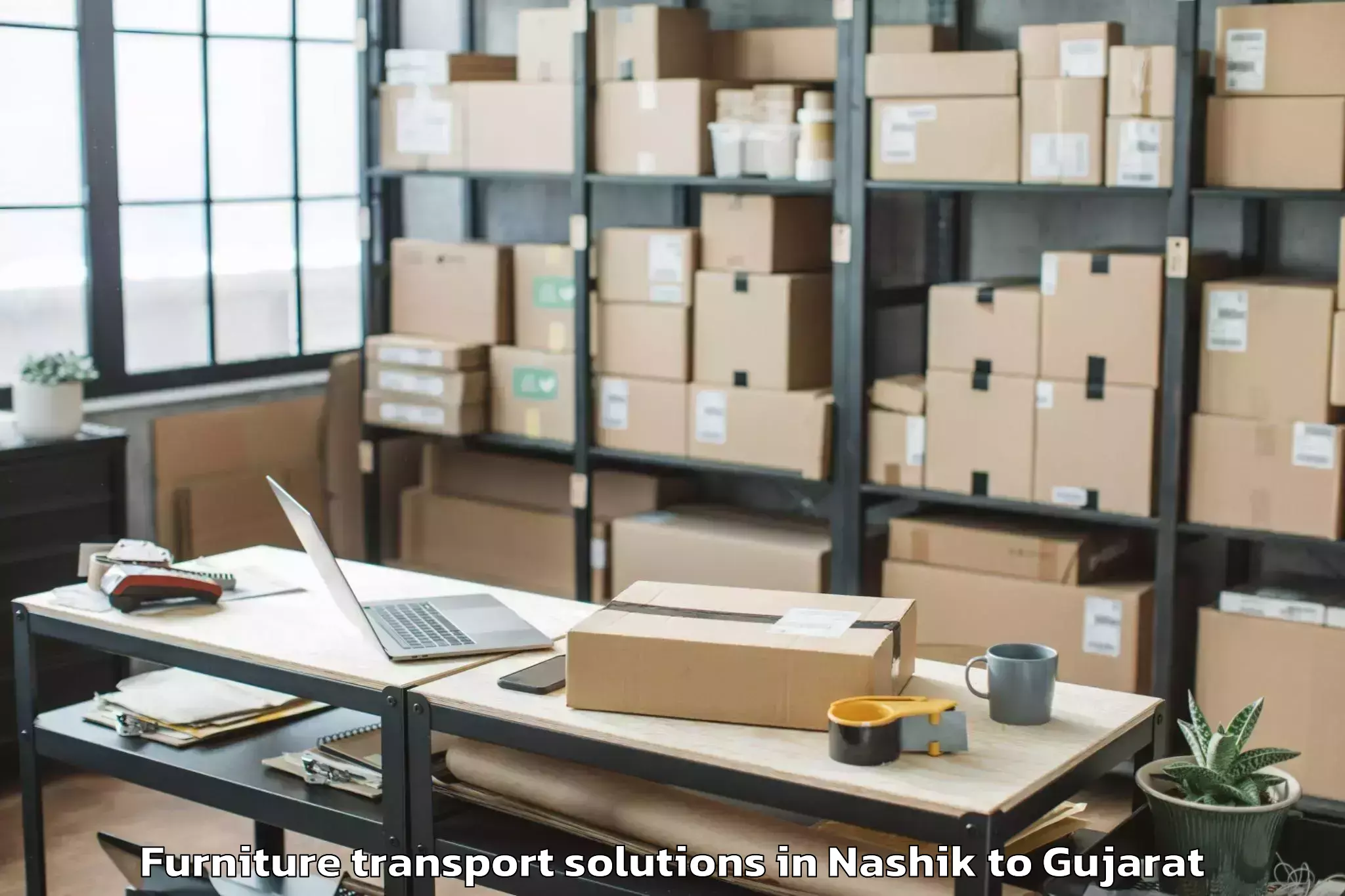 Book Nashik to Wankaner Furniture Transport Solutions Online